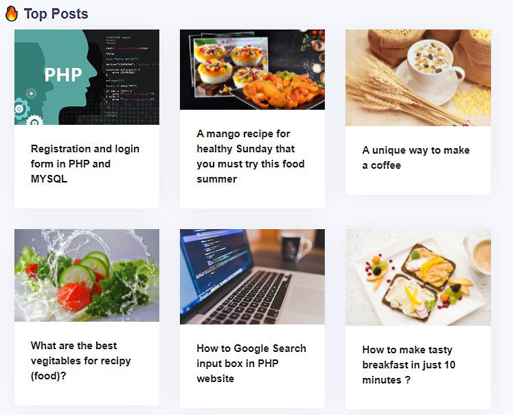 Blog top posts in PHP | Trending posts