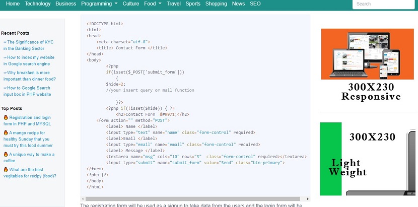 Code snippets in PHP blog 2
