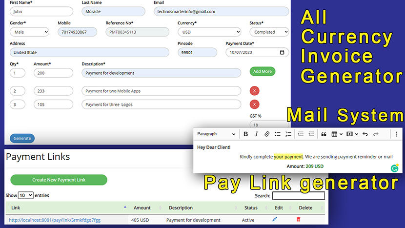 Paypal payment gateway integration in PHP with email system 