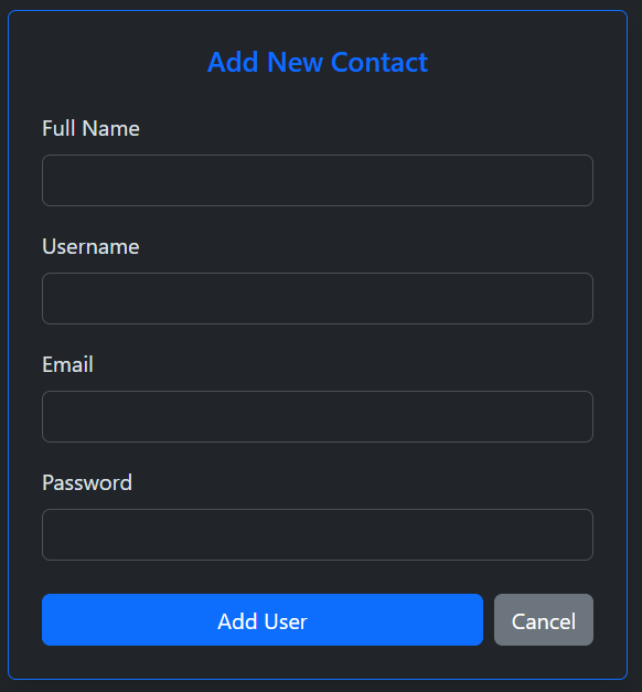 Add contact form in chat system using PHP