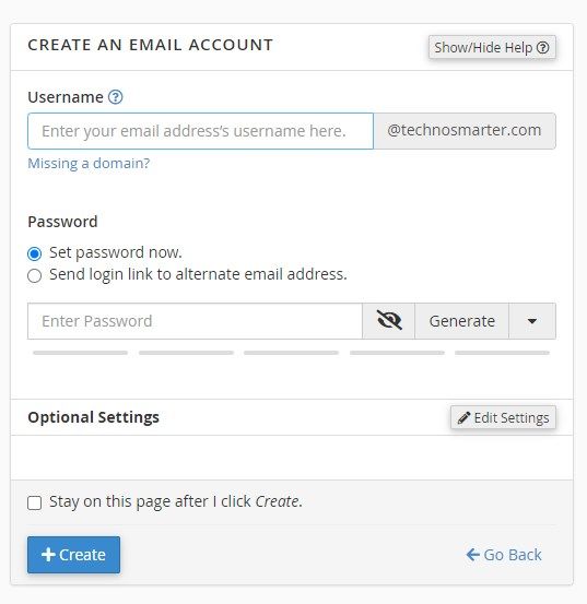 Create email using cpanel hosting