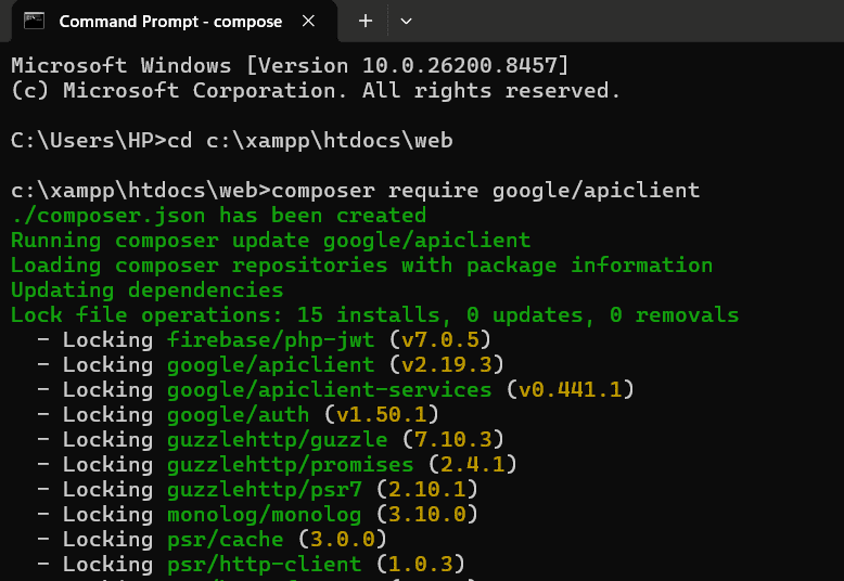 Install google cloud client in PHP