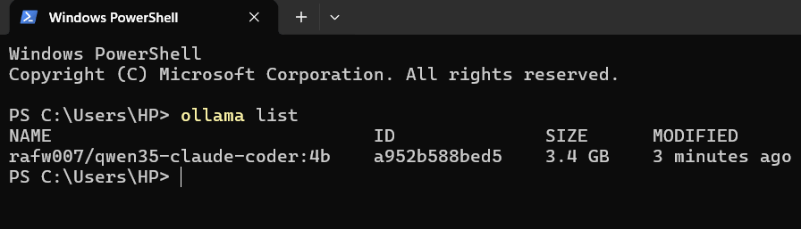 Ollama List check in PowerShell