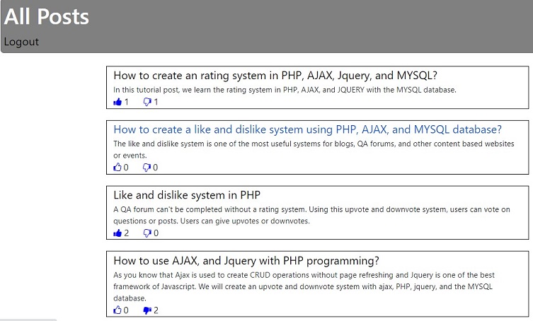 Like and dislike system in PHP and MYSQL