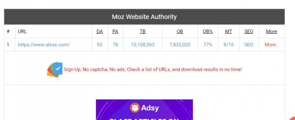 moz website seo tool finding DA and PA