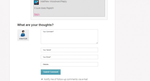 website comment form