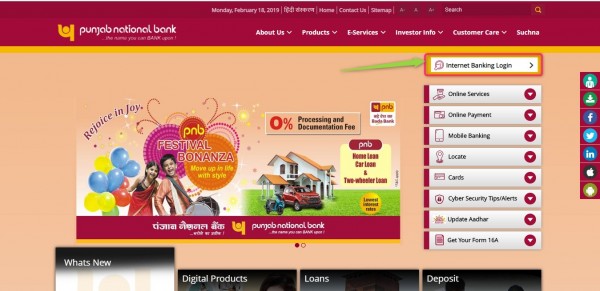 PNB bank official website