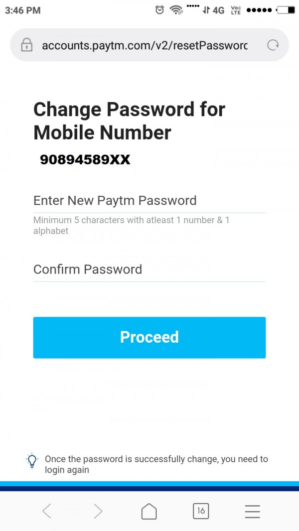 How to change forgot paytm account password ?