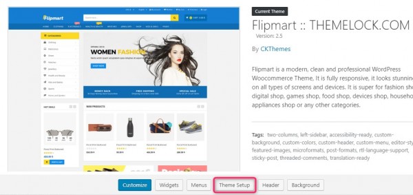 Flipmart theme setup