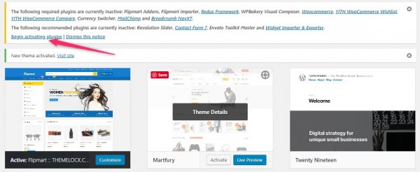 Install flipmart wordpress theme - Required Plugins