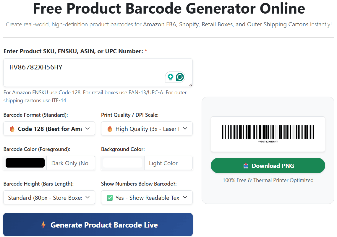 Free product barcode generator online