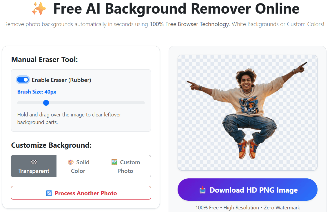 Free AI background(bg) remover online tool